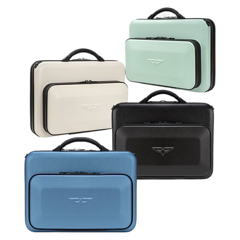 PC Hard Shell Laptop Bag - Shockproof Waterproof Business Briefcase with Detachable Strap, Multi-layer Design for Travel