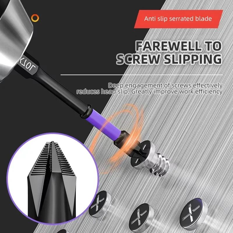 6PC อัพเกรดความแข็งสูงและ Strong Magnetic Bit 25/65/70/90/150 มม.ลื่นความแข็งสูงไฟฟ้ามือเจาะสกรูชุด