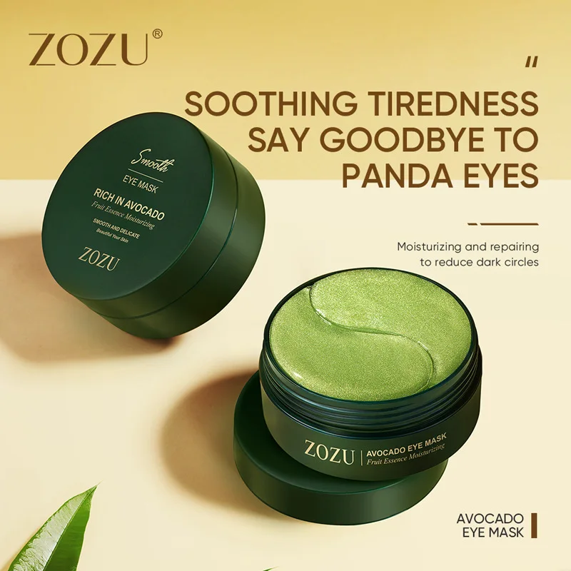 60 stks Gouden Collageen Avocado Hydraterende Oogmasker Hydraterende Verwijderen Donkere Kringen Smoothing Eye Huidverzorging