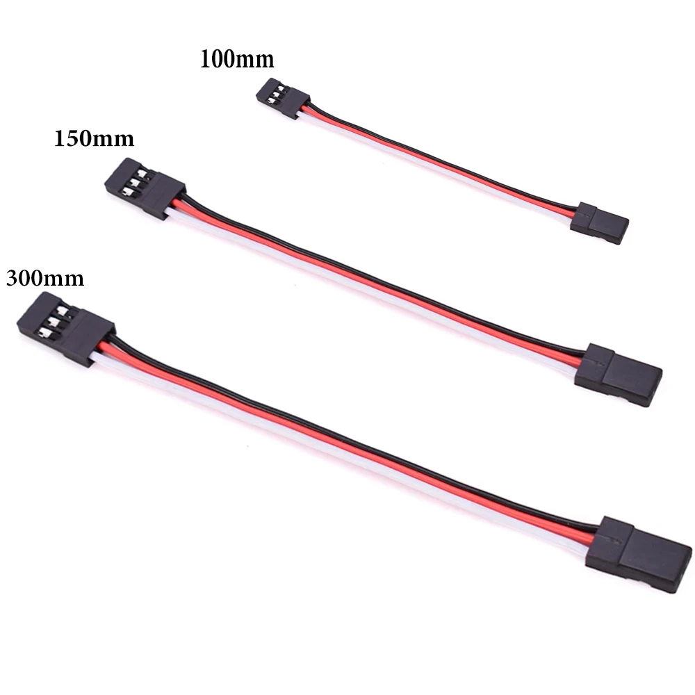 8/10 pces 100mm 150mm 300mm linha de controle de vôo servo cabo de extensão macho para macho para jr plug servo extensão cabo de fio de chumbo