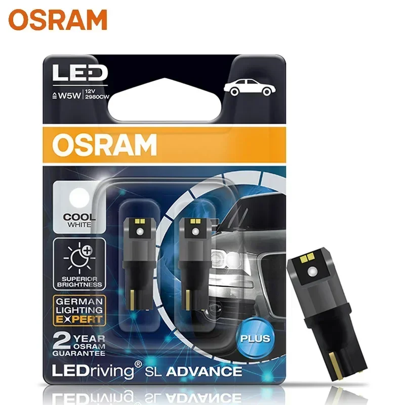 Osram led t10 6000k w5w 194 ledriving sl advance 6000k branco lâmpadas de leitura do carro lâmpadas porta luz interior 12v 1.5w 2980cw, par