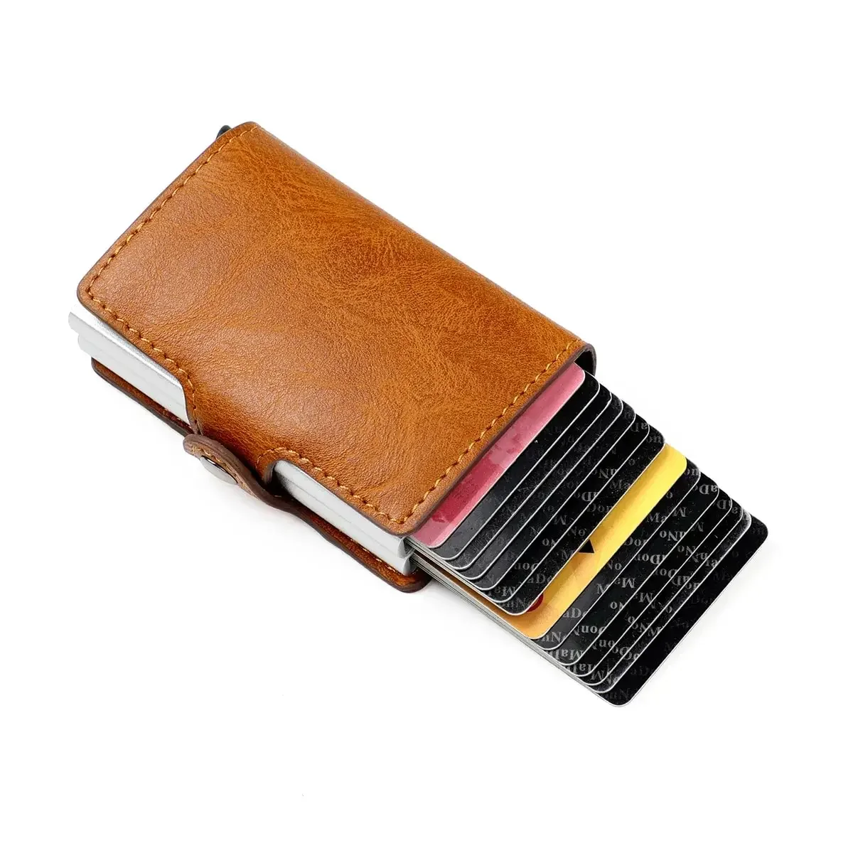 New Double Layer High Capacity Men ID Credit Bank Card Holder Wallet Anti Rfid Blocking Protected Magic Mini Small Money Wallets