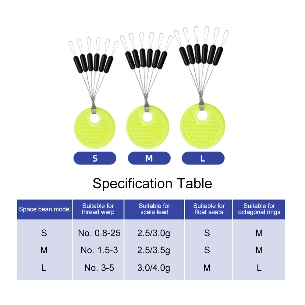 60 stks 10/20 Groep Set Rubber Silicium Ruimte Bean Zee Karper Vliegvissen Zwart Rubber Ovale Stopper Visserijvlotter Vissen Bobber Deel
