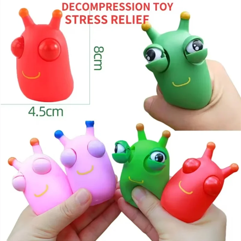 Creative Funny Eyeball Burst Squeeze ของเล่นสีเขียว Caterpillar Pinch ของเล่นเด็กผู้ใหญ่ความเครียดบรรเทา Fidget ของเล่นตุ๊กตาแพนด้าของเล่น