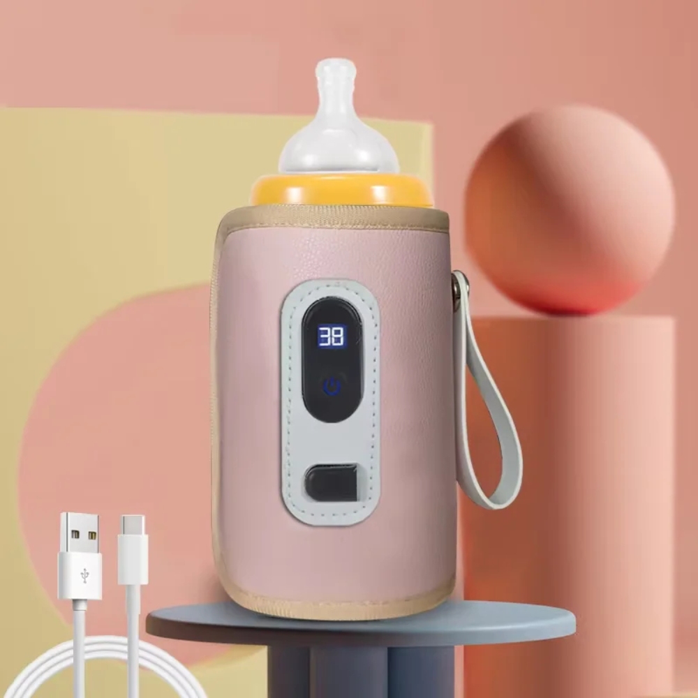 Przenośny pokrowiec termoizolacyjny na butelkę dla niemowląt, urządzenie termoizolacyjne do mleka dla niemowląt z ekranem LCD, butelka termoizolacyjna USB do podróży samochodem