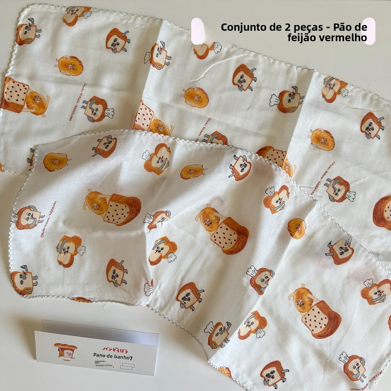 Lenço de Aodão Puro Original para Bebê, Lenço de Rosto, Lenço de Mão, Acório de Cosplay de Anime, Ars Domésticos