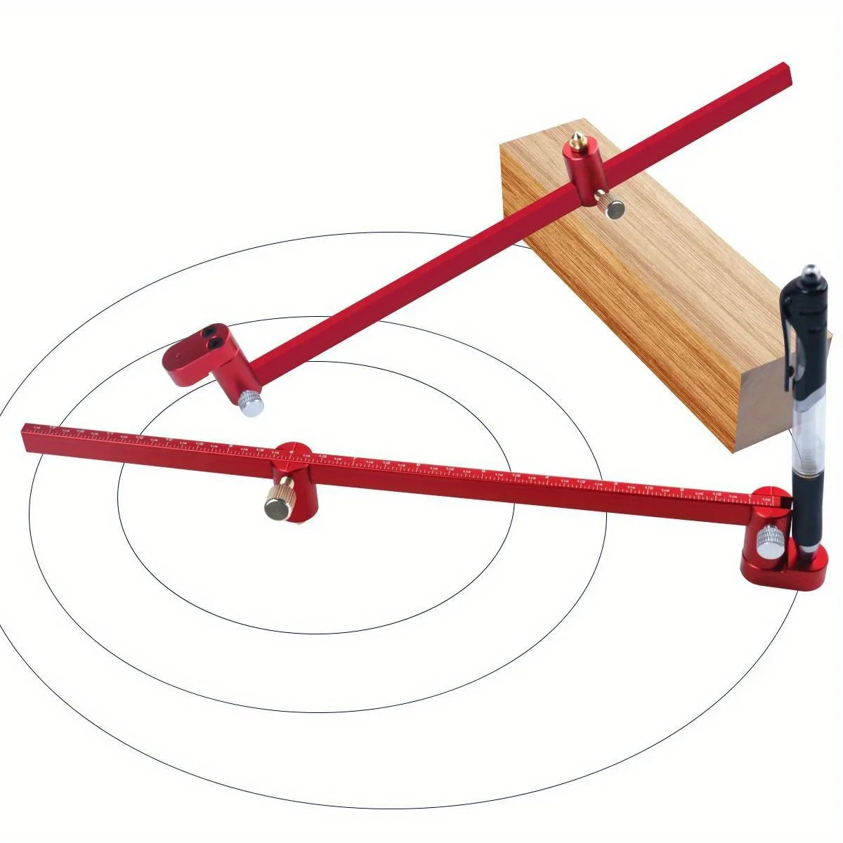 Trazador de brújula para carpintería de 320mm/550mm, indicador de marcado de línea circular de punto fijo de aluminio, regla de dibujo Circular ajustable