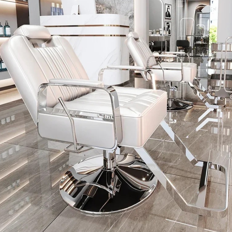 Silla de peluquero con respaldo estético, sillón giratorio de belleza avanzado, Silla de peluquería profesional elevable, muebles de salón