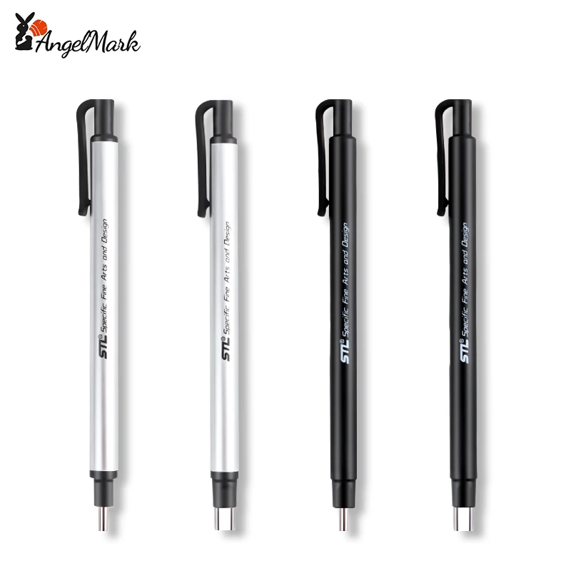 AngelMark Eraser Mechanical Rubber Refillable Pen Press Type Sketching Drawing Correction Painting Erasers Art Supplies