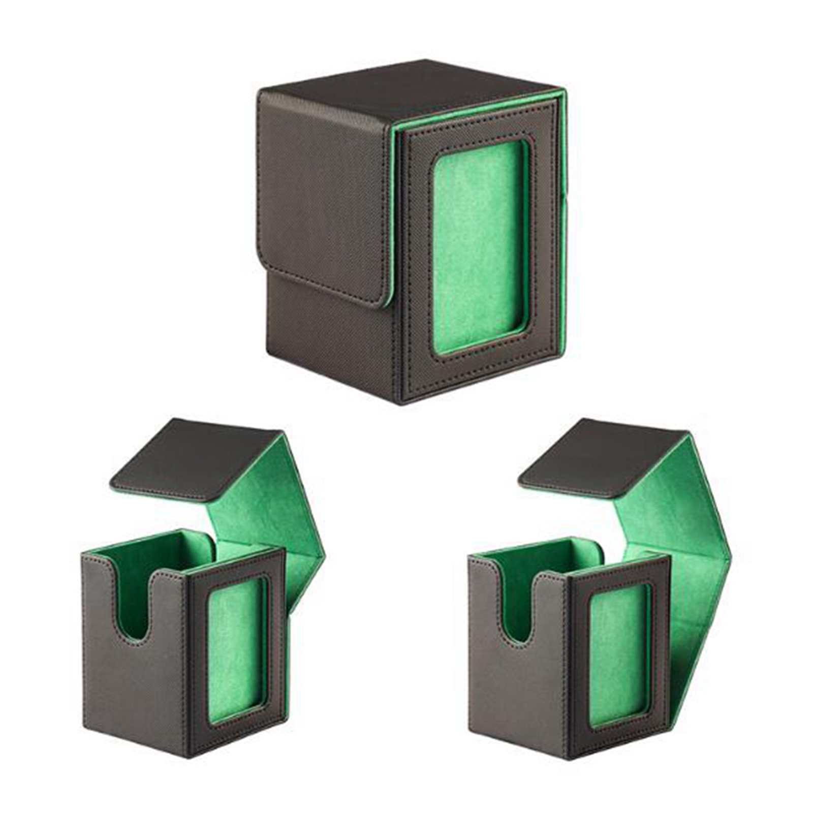 กล่องเก็บการ์ด100 + กล่องเก็บการ์ดกล่องใส่การ์ดหนัง PU พรีเมี่ยมที่เก็บกล่องใส่เกมการ์ดสำหรับใส่บัตรสะสม