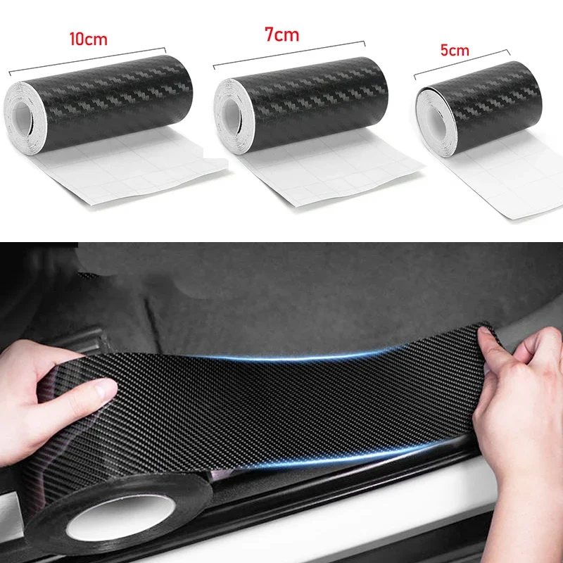 DIY Nano 3D คาร์บอนไฟเบอร์รถสติกเกอร์ป้องกันประตูเทปกันชนรถ Protector Strip กันน้ําป้องกันฟิล์ม 1/3 /5/7/10M