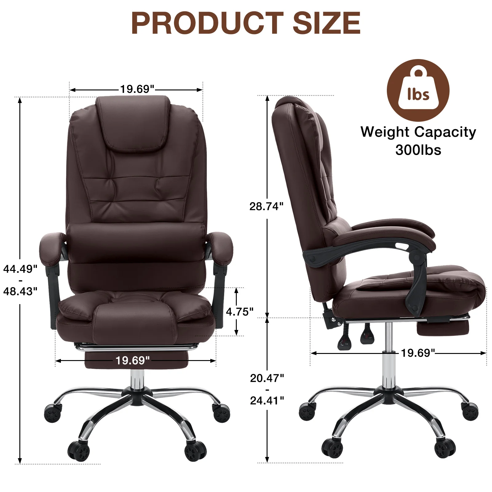 Executive office chair Ergonomic High Back Cushion Lumbar Back Support Computer Chairs with Footrest