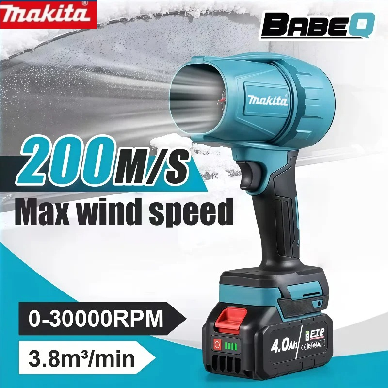 Makita 30000 об/мин бесщеточный жестокий вентилятор 18 В электрический турбореактивный вентилятор воздушная тряпка скорость ветра турбо со светом инструменты для чистки автомобиля