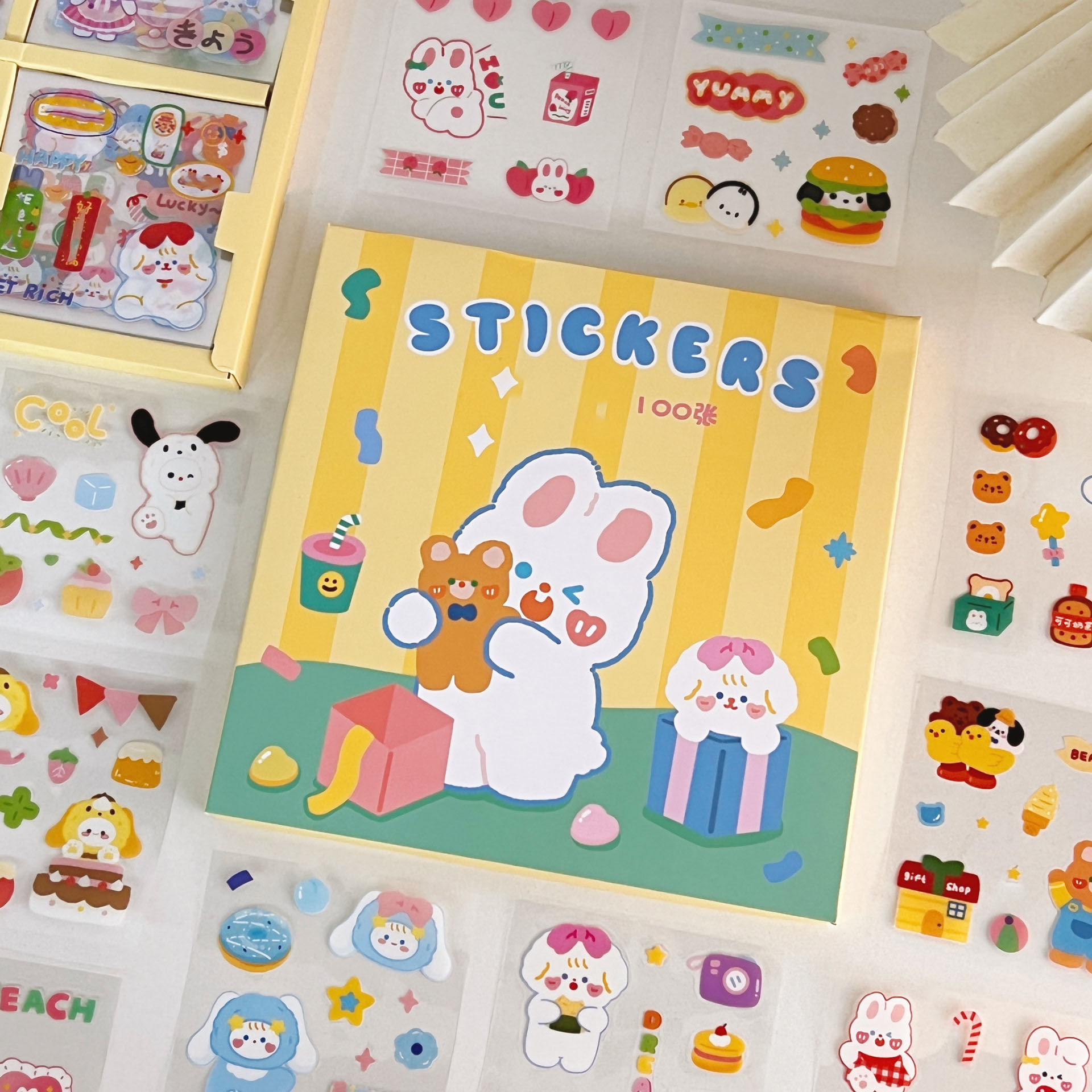 25/100 ชิ้นการ์ตูนน่ารักสติกเกอร์แพ็คคู่มือวัสดุสติกเกอร์กันน้ําคู่มือสติกเกอร์