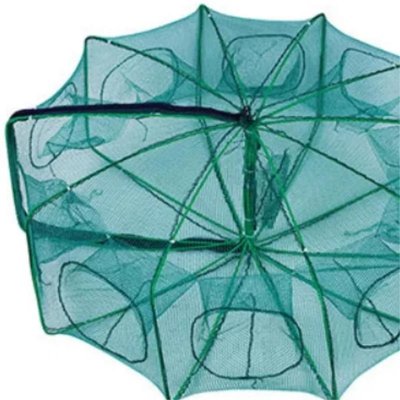 6/8/10 Holes Mesh Portable Fishing Net Cage Folding Crayfish Catcher Casting Fish Crab Crayfish Shrimp Smelt Eels Traps fishing