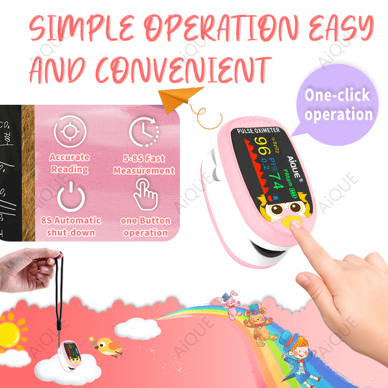 AiQUE Cartoon Finger Pulsoximeter Eule Wiederaufladbare Säuglings Blut Sauerstoff Sättigung Meter Erwachsene Kind Kinder Oximetro SPO2 TFT
