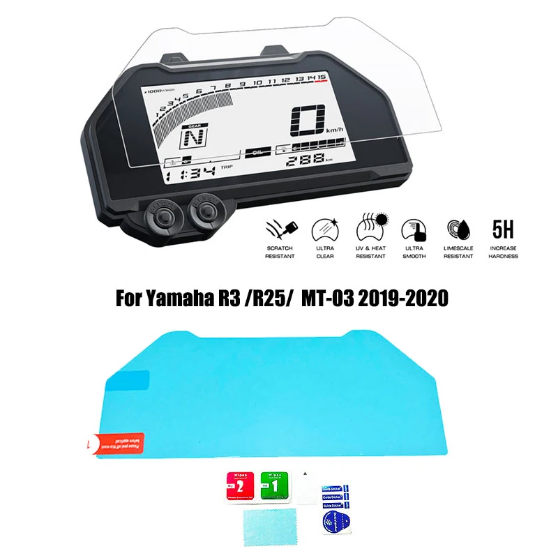 Para Yamaha MT-03 MT-25 R3 R25 MT03 2019-2022 2021 película de protección contra rayaduras de pantalla de grupo velocímetro cubierta protectora de tablero