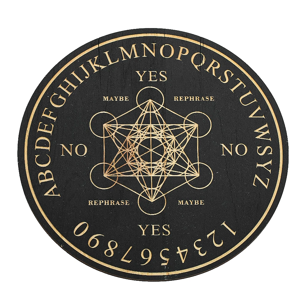 Wooden Divination Pendulum Board Metatron Magic Meditation Decision Plate Metaphysical Message Boards Witch's Altar Supplies