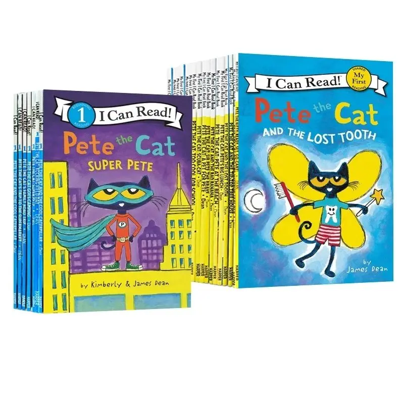 27 Bücher/Set die vollständig sten 27 Bände, das Pete Cat Book Englisch Bilderbuch, Pete die Katze Ich kann kostenloses Audio lesen