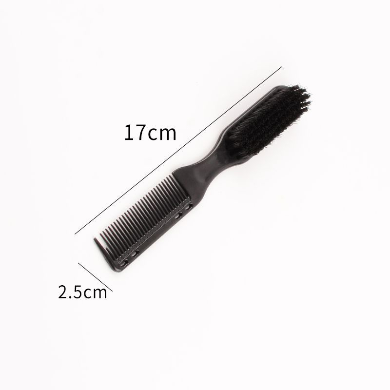 Cepillo de peine de doble cara, cepillo de estilo de barba pequeño negro, cepillo de barba profesional, cepillo de limpieza de tallado Vintage para peluquero