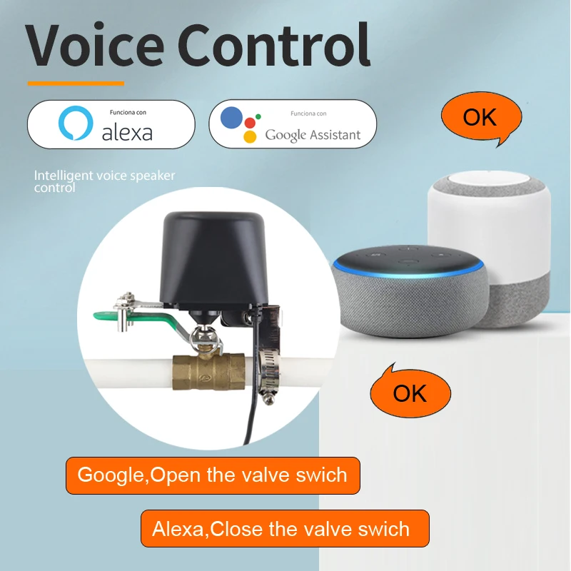 Zigbee Tuya สมาร์ท WiFi วาล์วน้ําวาล์วแก๊สอัตโนมัติอัจฉริยะก๊อกน้ํา Controller สนับสนุน Alexa Google Assistant Smart Life