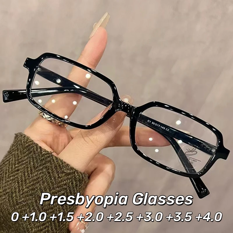 Gafas de presbicia estampadas de lujo para mujer, gafas de lectura cuadradas con montura pequeña a la moda, ultraligeras, antiluz azul, para miopía