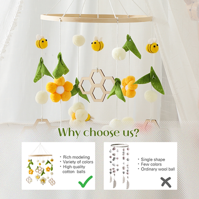 아기 딸랑이 장난감 0-12 개월 침대에 나무 모바일 신생아 뮤직 박스 침대 벨 교수형 장난감 홀더 브래킷 유아용 침대 소년 장난감