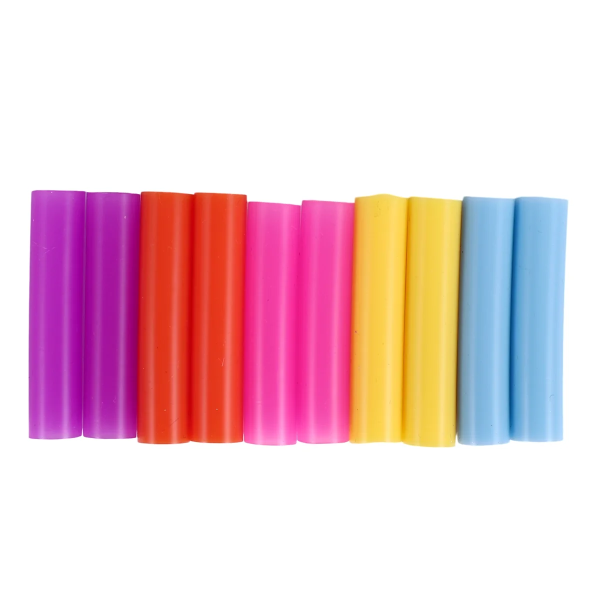 Palhas de silicone reutilizáveis, 10pcs, cores sortidas, tampa ponta para 0, 24 polegadas 6mm beber aço inoxidável