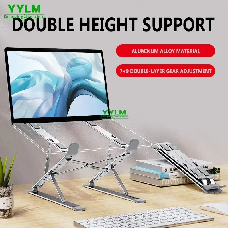 YYLM N8 soporte para portátil de aluminio para Macbook ajustable portátil más soporte para portátil soporte de refrigeración soporte plegable para portátil