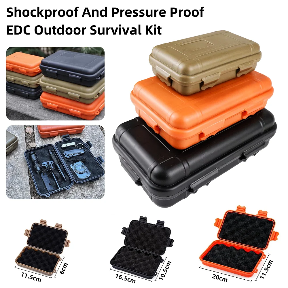 Scatola di sopravvivenza sigillata impermeabile in plastica per esterni di dimensioni S/L/XXL Contenitore da campeggio per viaggi all'aperto