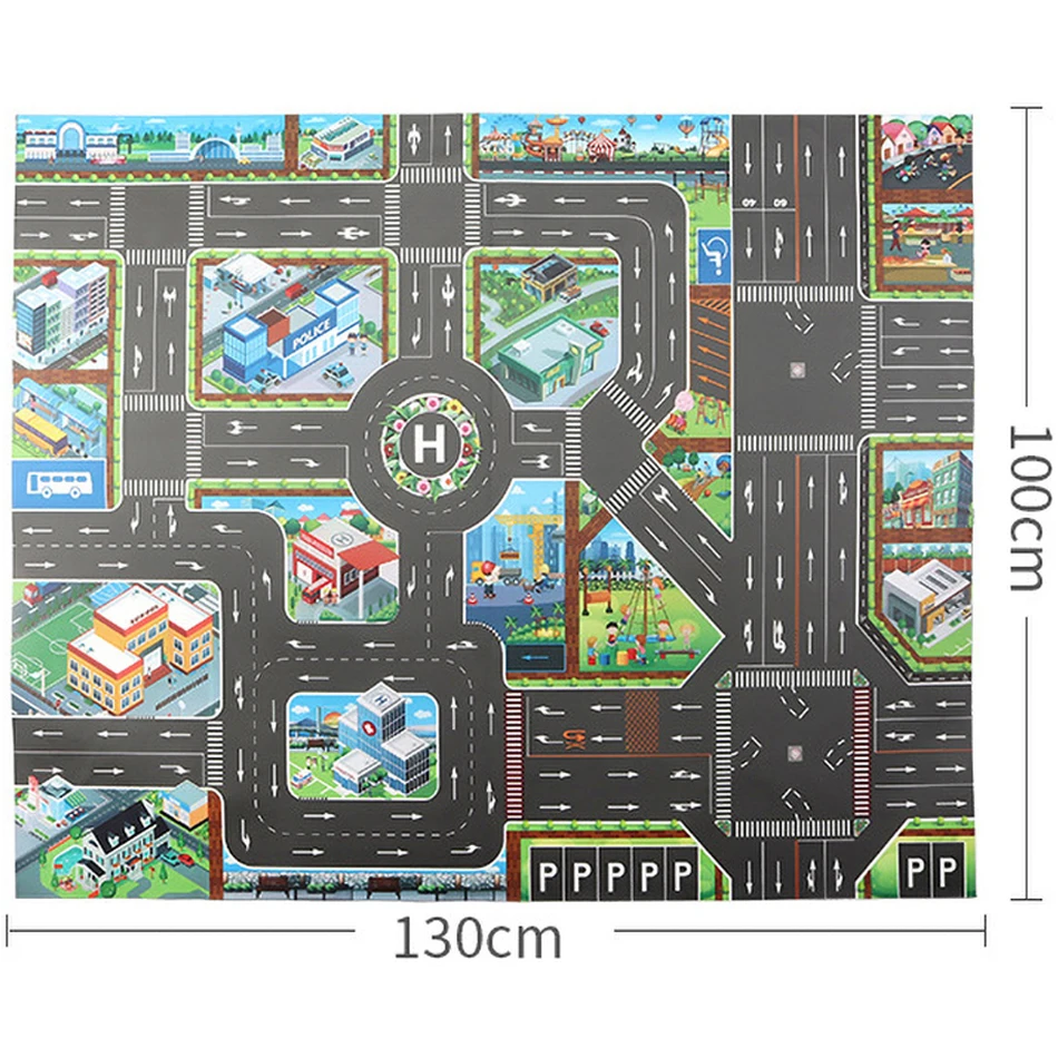 Bé Chơi Game Bản Đồ Con Trò Chơi Giáo Dục Thảm Lớn Bản Đồ Thành Phố Vải Không Dệt Chống Thấm Nước Game Thảm Vui Vẻ Cho Bé Trai Trẻ Em đồ Chơi Kéo Lưng Xe Ô Tô Đồ Chơi