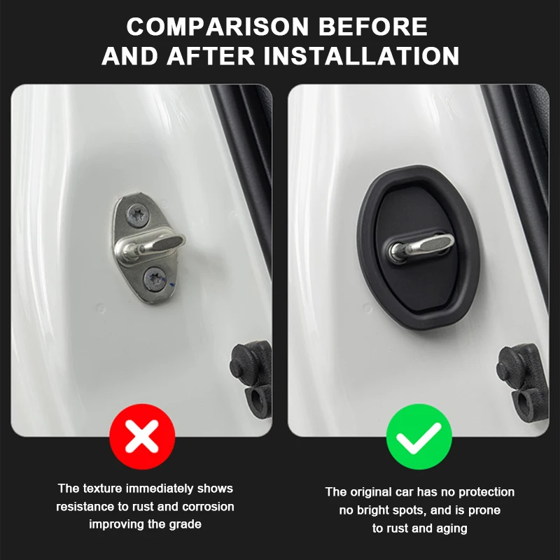 Seametal 4 pçs silicone fechadura da porta do carro fivela capa de proteção elástica anti-colisão almofada absorvente de choque mudo almofada de buffer