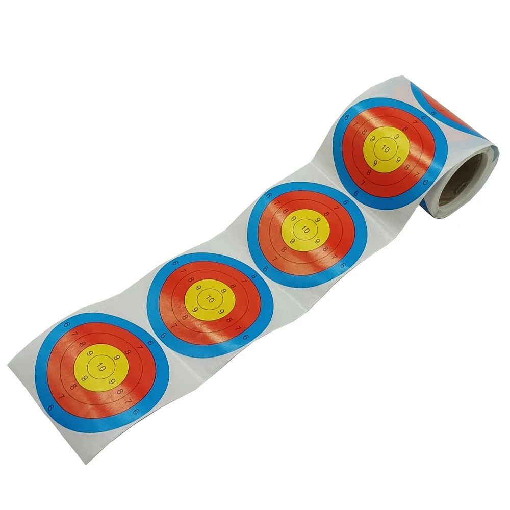 3 pulgadas X100/200 uds/rollo de pegatinas de PVC antiagua de Color fluorescente con números pegatinas de tiro objetivos adhesivos redondos