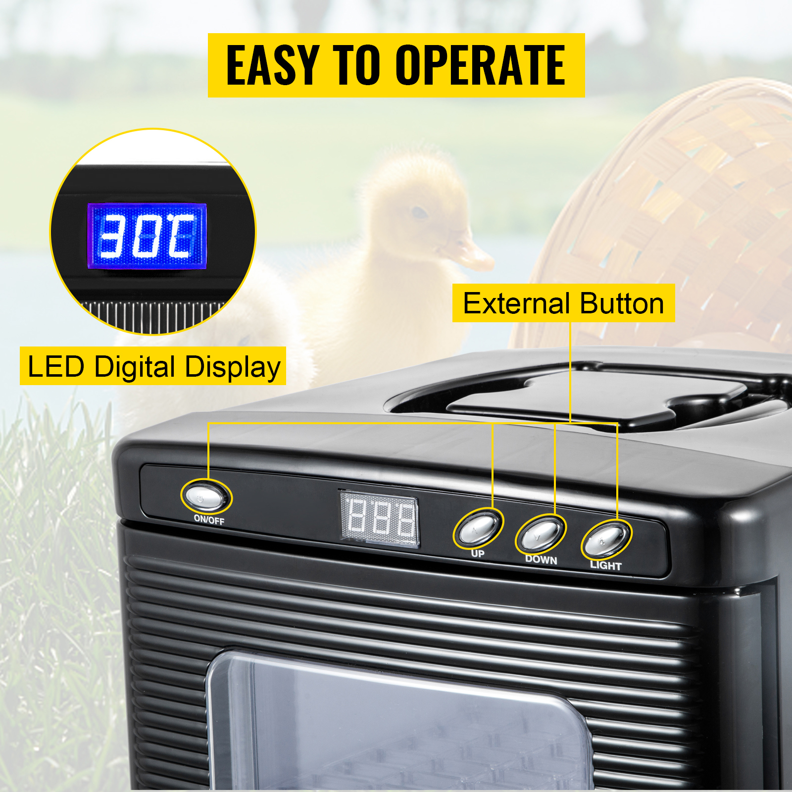 SucceBuy 25L Reptielenincubator Digitale eierincubator Wetenschappelijke laboratoriumincubator Koeling en verwarming 5-60 ° C Werk voor kleine reptielen