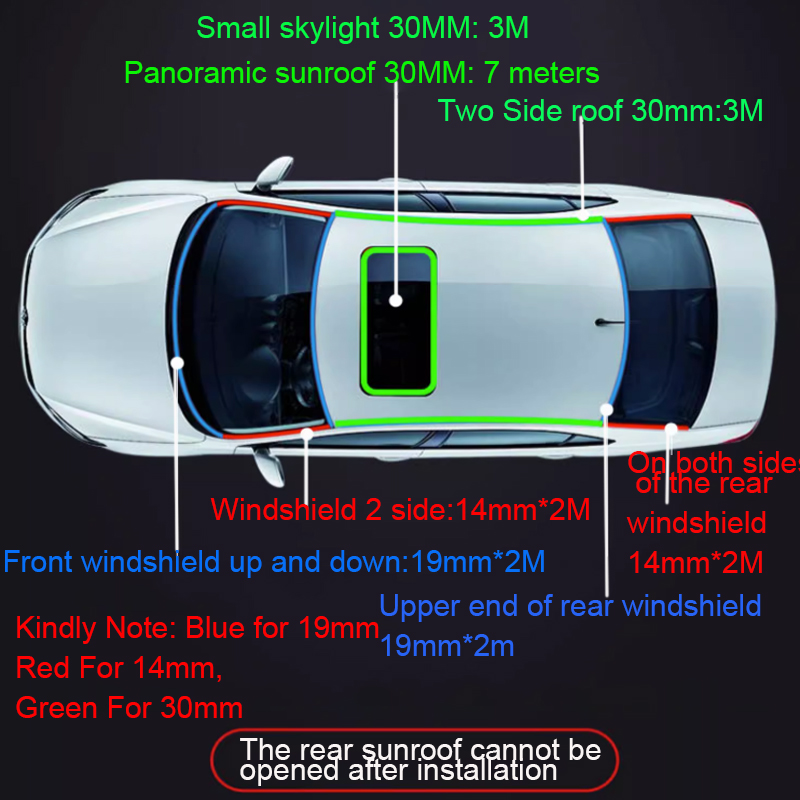 14/19/30mm Rubber Car Seals Edge Sealing Strips Auto Roof Windshield Sealant Protector Window Seal Strips Sound Insulation Tape