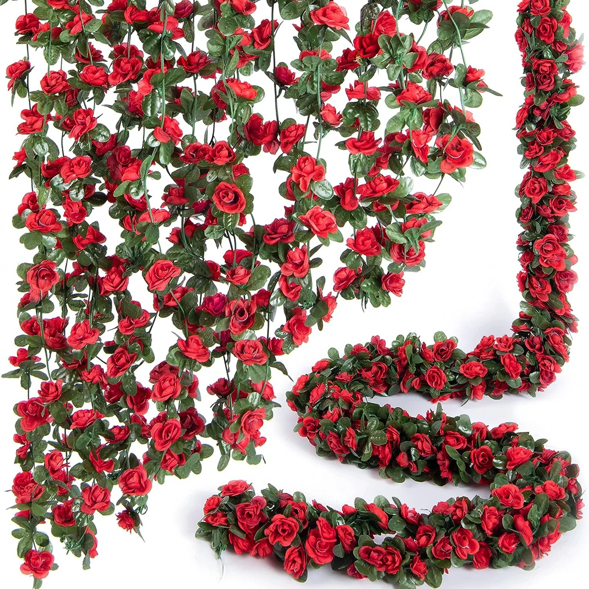 1PC 250cm Fiori artificiali Piante Rose Ghirlanda di Natale Matrimonio Casa Camera Decorazioni murali per esterni Giardino Prodotti colorati