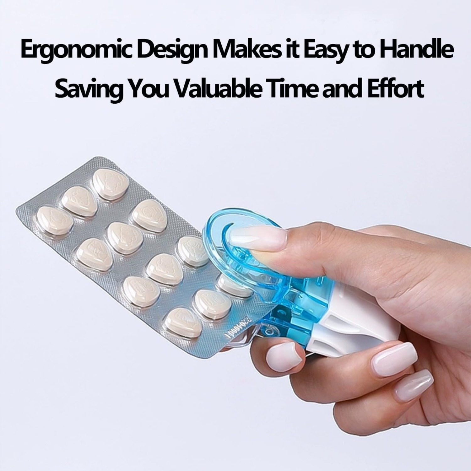 1/2 pacote removedor de comprimidos portátil remover facilmente comprimidos sem contato anti-contaminação tablet abridor de capa de comprimidos ferramenta auxiliar