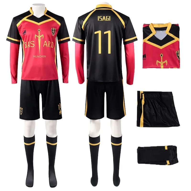 Anime Blue Lock Cosplay Kaiser Ness Isagi Kurona Hiori Cosplay Costume Wig Jersey Bastard Munchen Embroidery Football Uniform