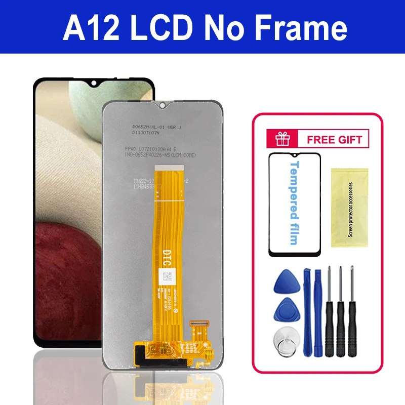 Substituição da tela sensível ao toque para Samsung Galaxy A12, Display LCD, digitalizador, A125F, SM-A125F, A125, escolha 6,5"