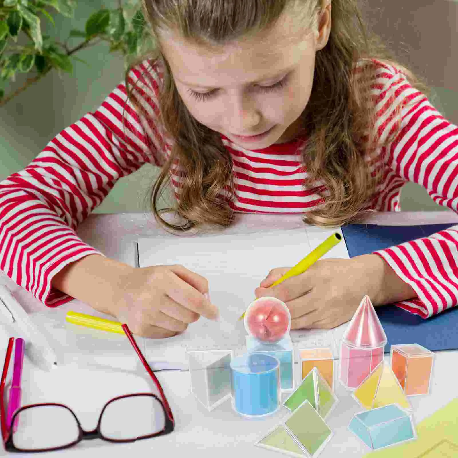 Geometry Demonstration Model Geometric Shapes for Kids Building Blocks Math Manipulatives Solids Three-dimensional
