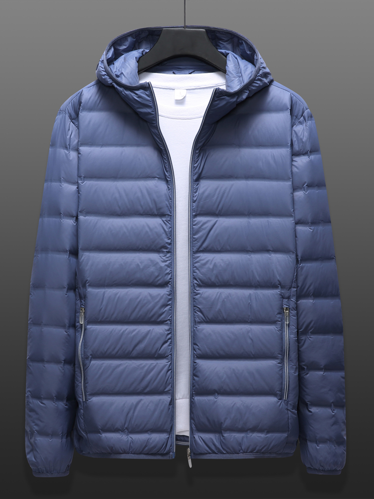 Große Größe Winter Mit Kapuze Ultra Licht Unten Jacke Männer Windjacke Outwear 90% Weiße Ente Unten Padded Puffer Warm Mantel 6XL 7XL 8XL