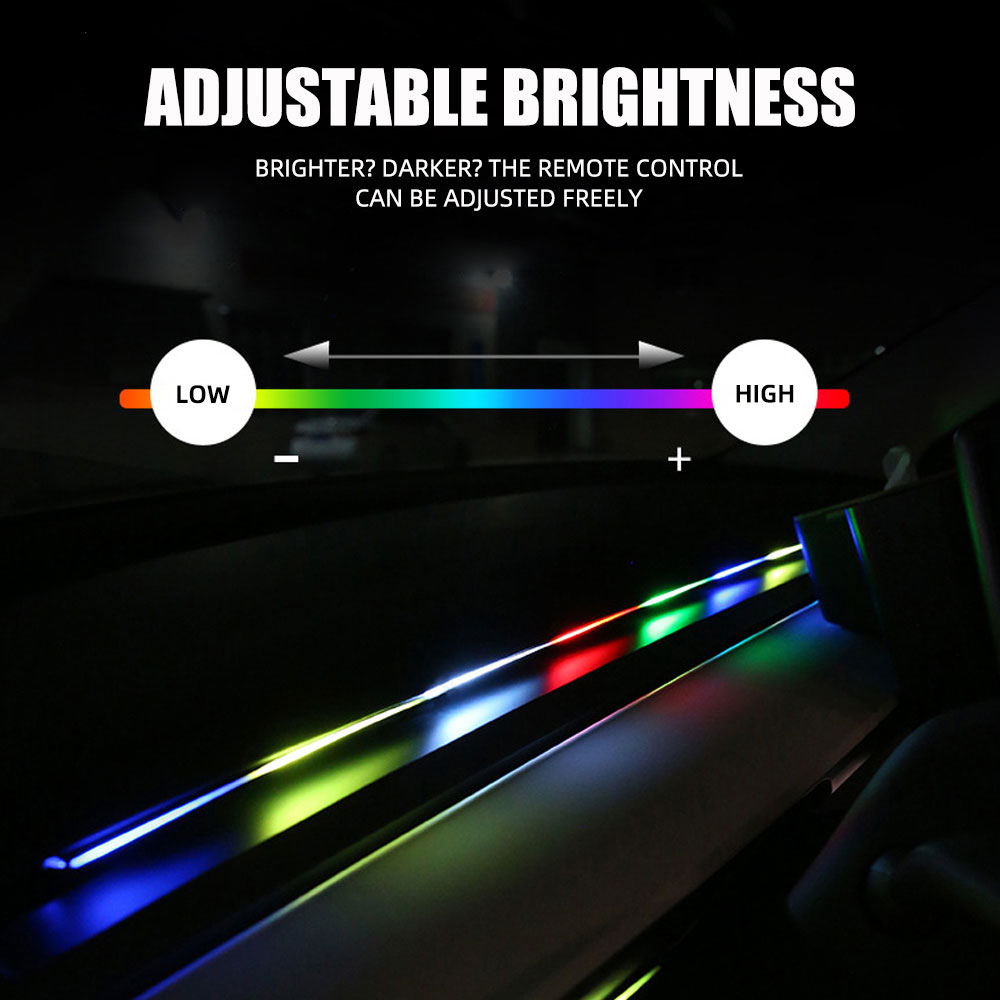 110/140cm luzes ambientais do carro universal led sinfonia rgb atmosfera lâmpada usb app remoto para tesla modelo 3 y s x luz de fundo acrílico