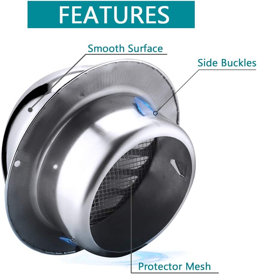 Indoor neues Belüftung system Edelstahl Entlüftung Entlüftung Regenschutz Außenwand Wind kappe Haube Entlüftung