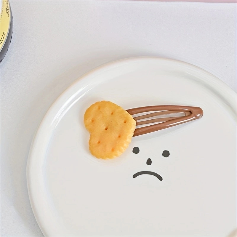 4 шт./компл., милая женская заколка с имитацией печенья, коричневые аксессуары для волос BB