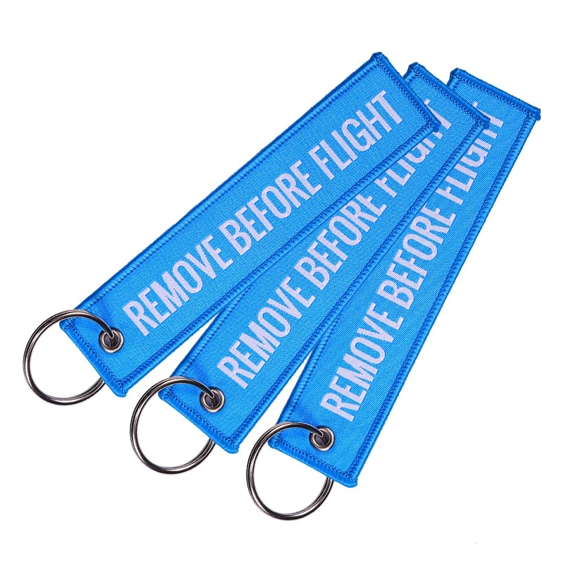 1/2/3Pcs Remove Before Flight Woven Key Chain Special Luggage Label Red Chain Keychains for Aviation Gifts