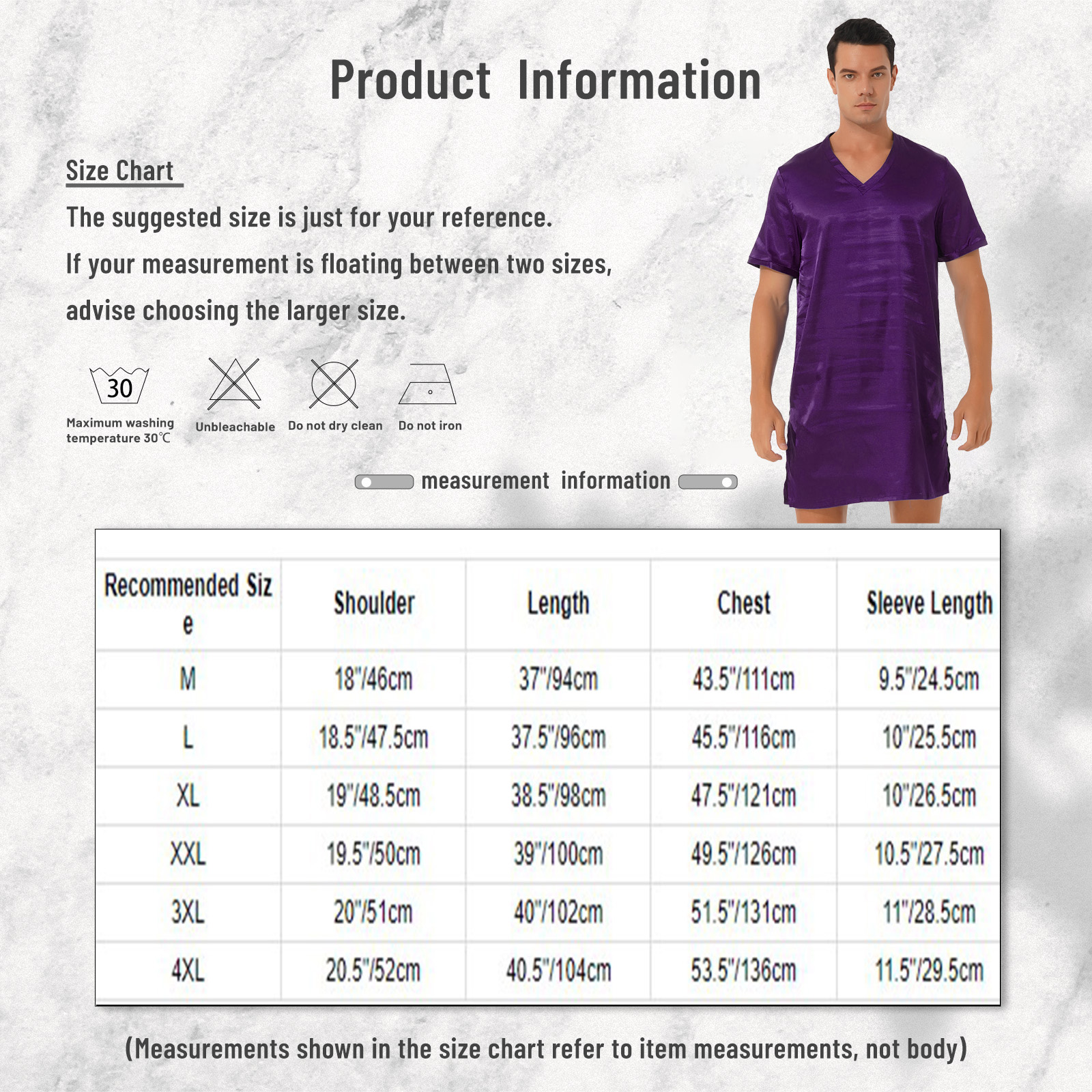 Camisón de satén para hombre y mujer, ropa de dormir de manga corta con cuello en V, ropa de dormir para el hogar, ropa de dormir con abertura lateral