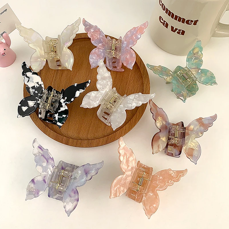 Retro Butterfly Hair Clips Back Of The Head Hair Claws Sweet Coiled Hairpin Women Lady Girl Headwear Hair Styling Tools