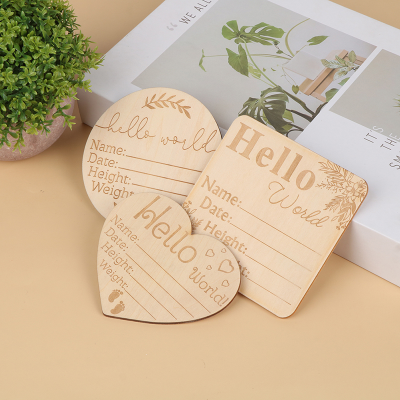 1pc Baby Meilenstein Nummer monatliche Gedenk karten Neugeborenen Baby Papier Holz graviert Alter Fotografie Zubehör Geburts geschenk