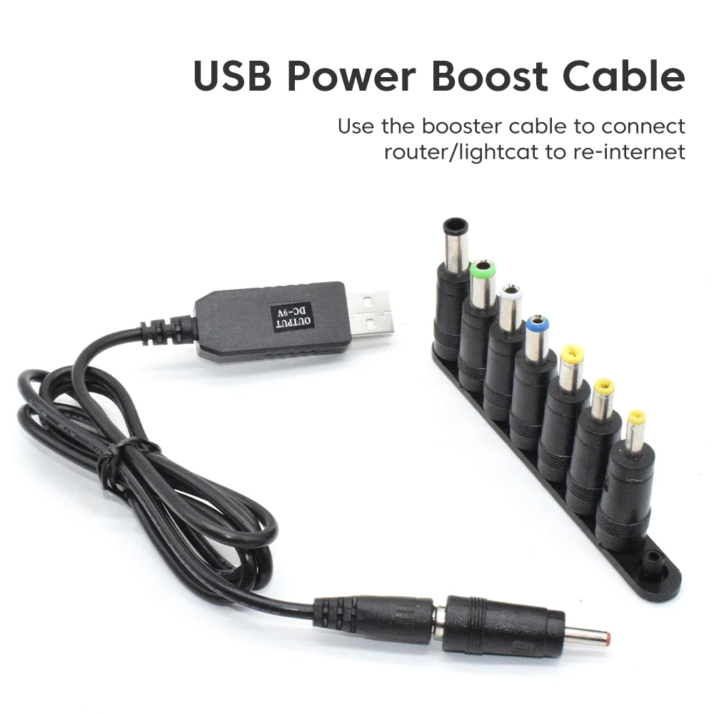 Elough WiFi do Power bank Złącze kabla USB DC 5V do 12V Konwerter Boost Przewód podwyższający do routerów Wi-Fi Modem Wentylator Głośnik