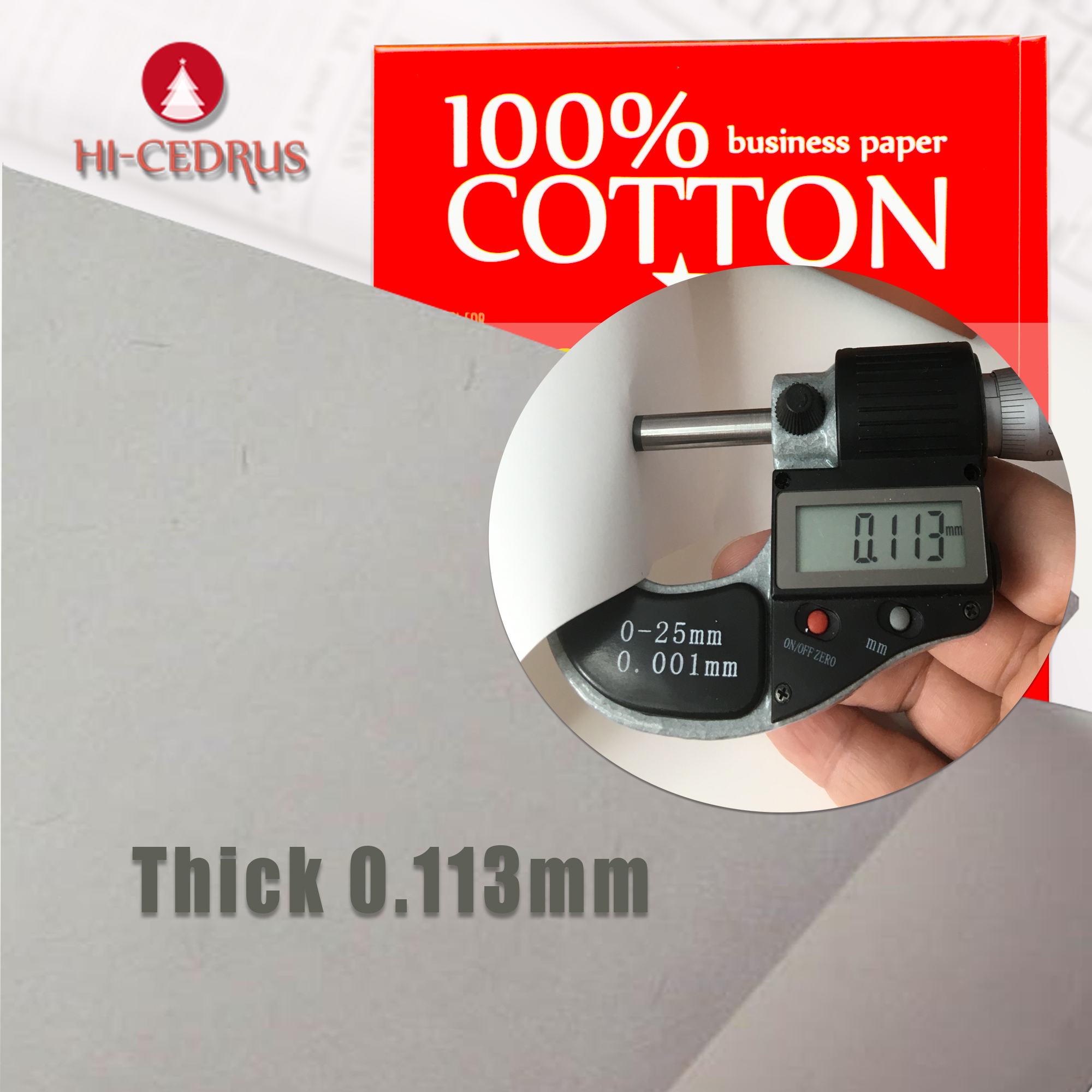 80gsm Papel 100% Algodón A4 210*297mm, Color Blanco, Sin Amido, Impermeable, 120 Hojas GCYT015